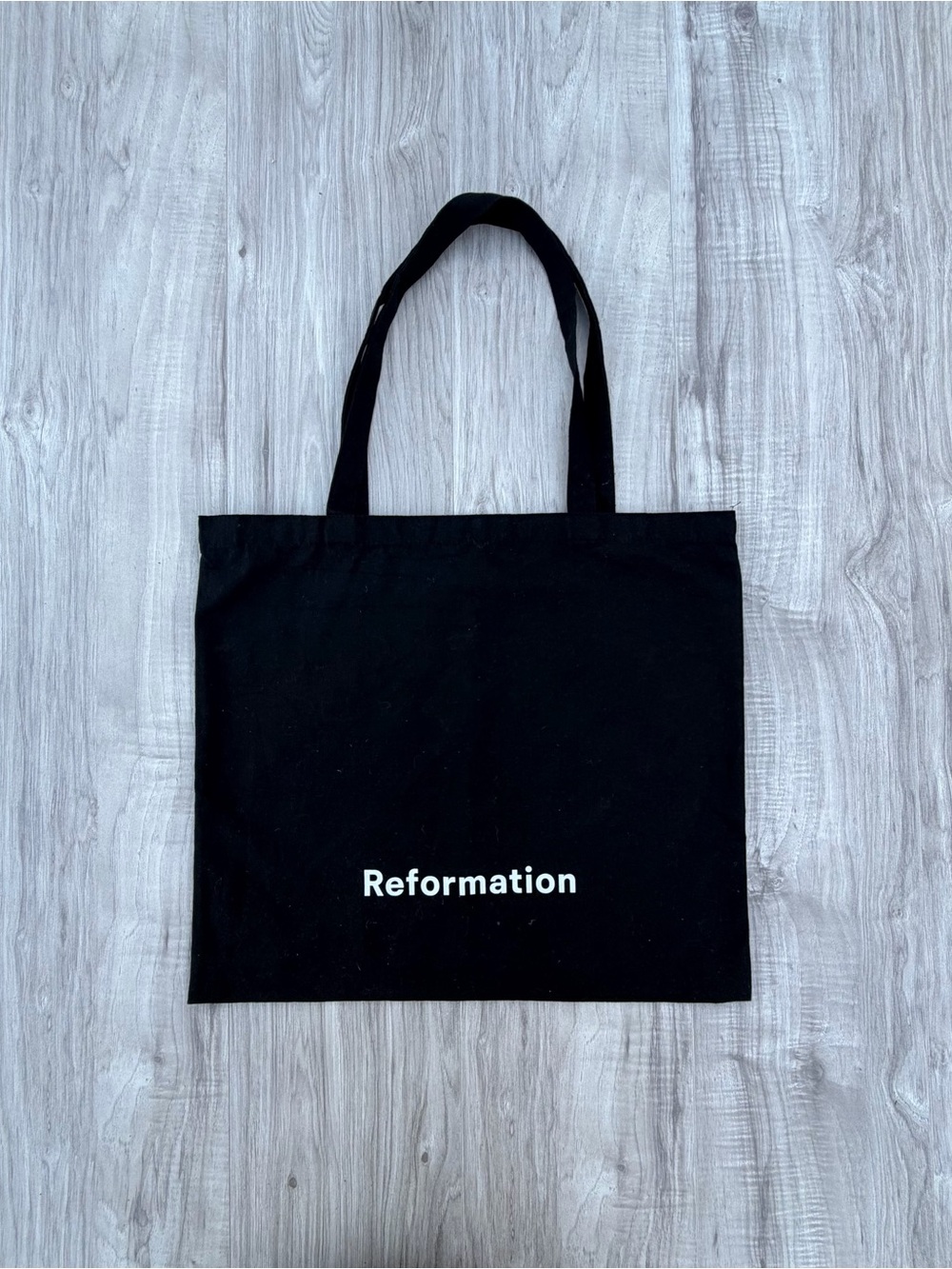 Reformation black canvas tote bag